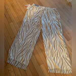 Soft Surroundings Zebra Print Wide-Leg Pants. Size Large. New!